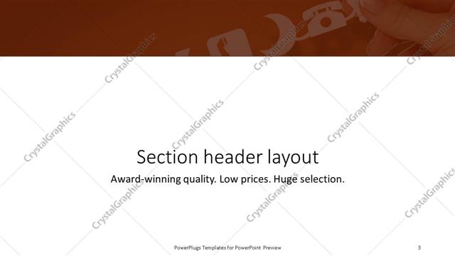 Section Header presentation slide layout