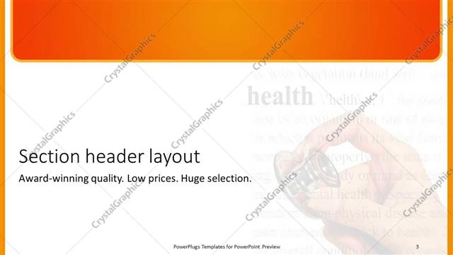 Section Header presentation slide layout