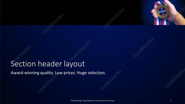 Section Header presentation slide layout