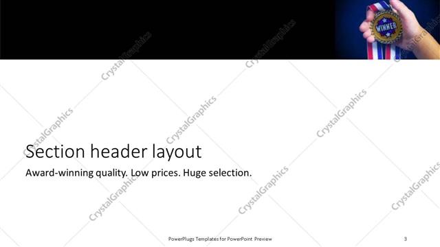 Section Header presentation slide layout