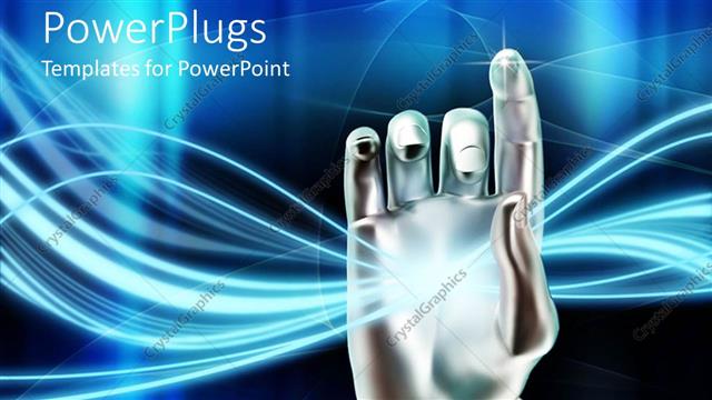  Presentation with lines - A hand with a number of lines and bluish background