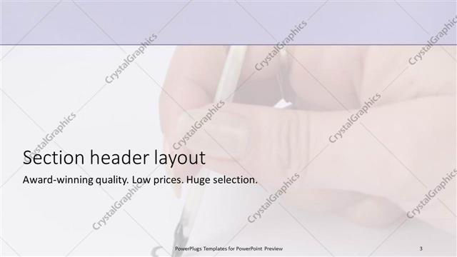 Section Header presentation slide layout