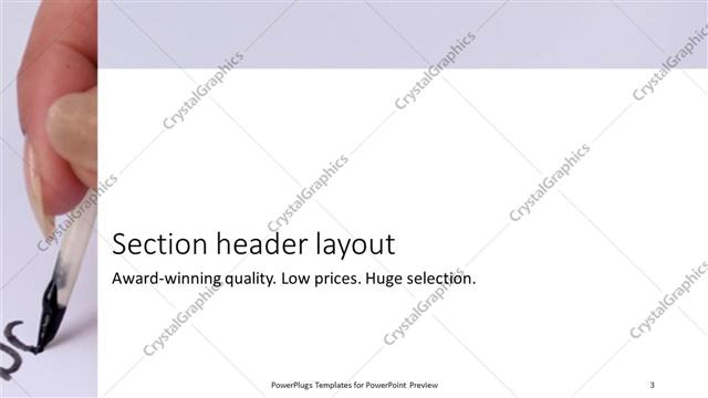 Section Header presentation slide layout