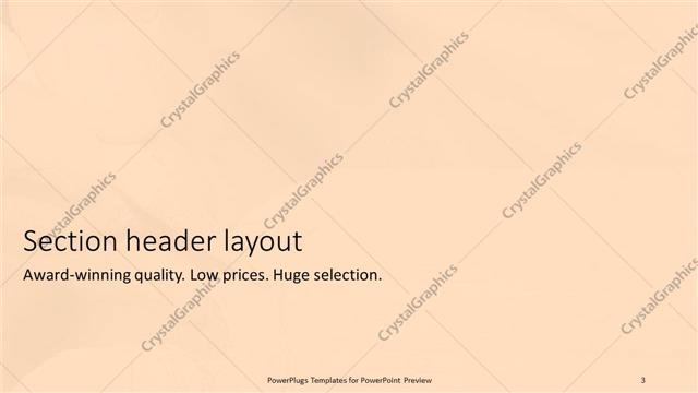 Section Header presentation slide layout
