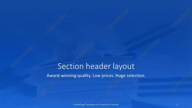 Section Header presentation slide layout