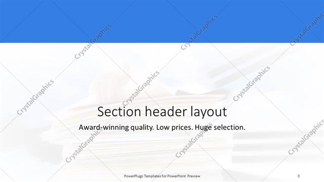 Section Header presentation slide layout