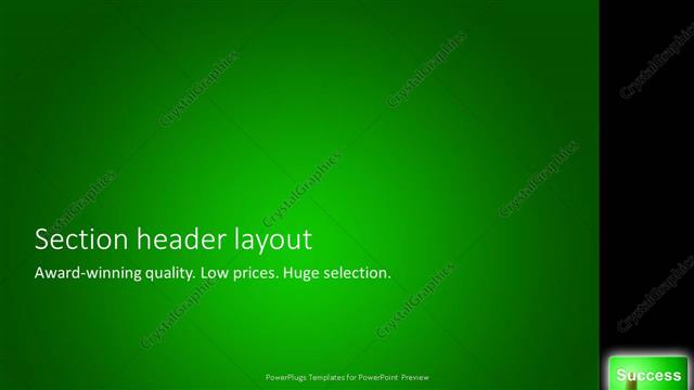 Section Header presentation slide layout