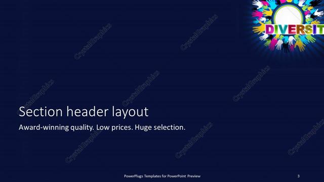Section Header presentation slide layout