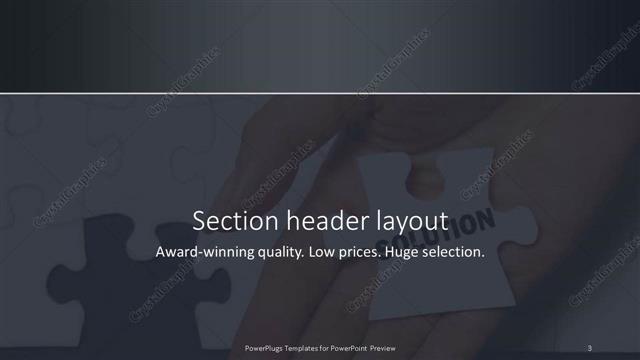 Section Header presentation slide layout