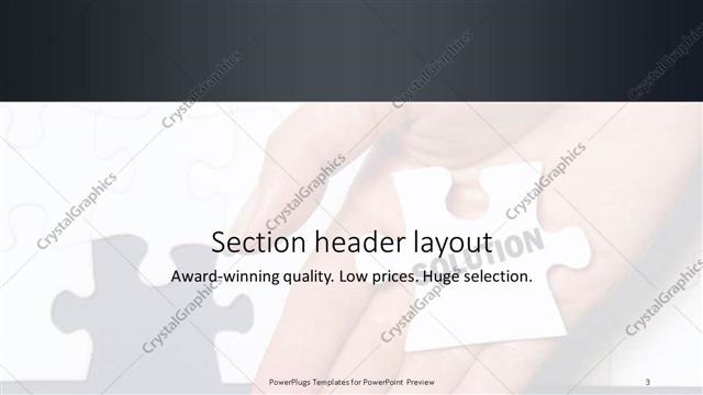 Section Header presentation slide layout