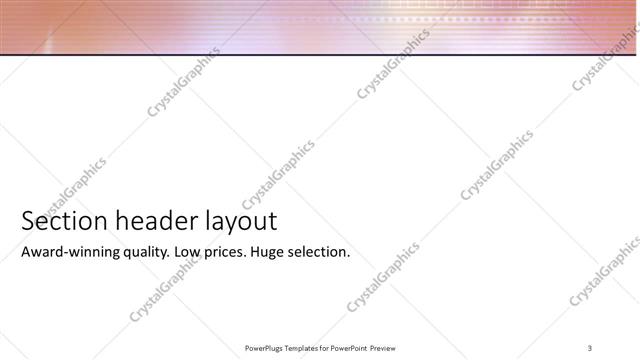 Section Header presentation slide layout