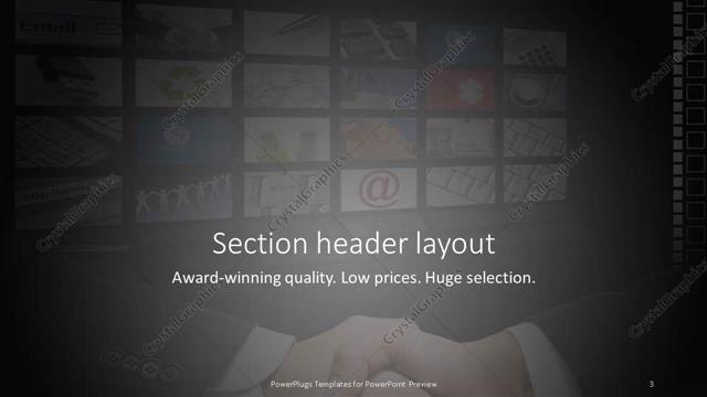 Section Header presentation slide layout