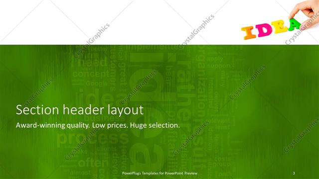 Section Header presentation slide layout