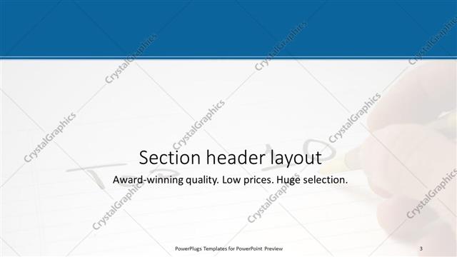Section Header presentation slide layout
