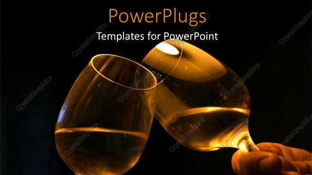  Presentation with celebration - Hands holding wine glasses over black background with glasses clinging