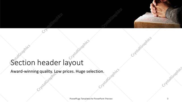 Section Header presentation slide layout