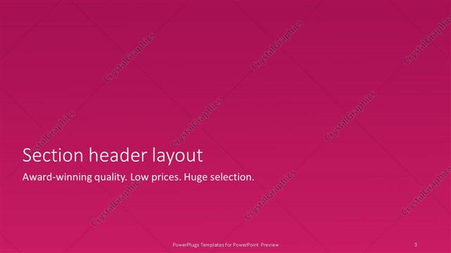 Section Header presentation slide layout