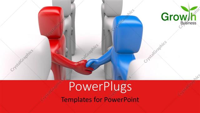  Presentation with shaking hands - Two people shaking hands with each other