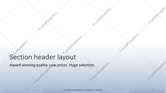 Section Header presentation slide layout