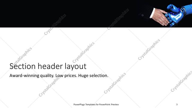 Section Header presentation slide layout