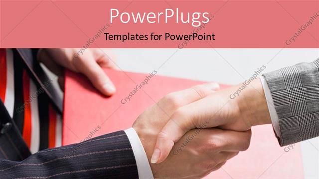  Presentation with handshake - Handshake between business men over document depicting business agreement?