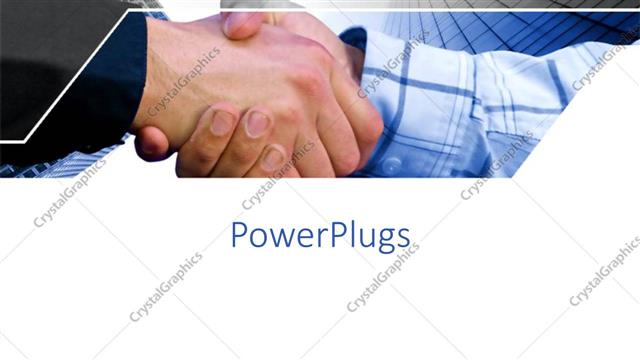  Presentation with handshake - Handshake between two sky scrapers on white background