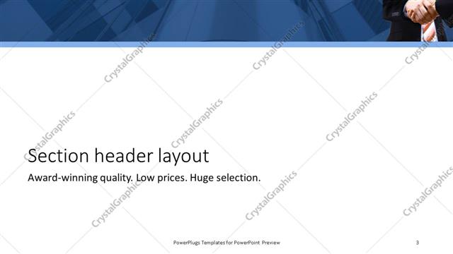 Section Header presentation slide layout