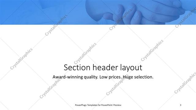 Section Header presentation slide layout