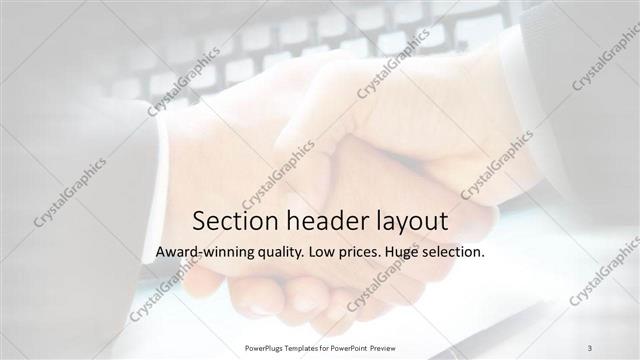 Section Header presentation slide layout