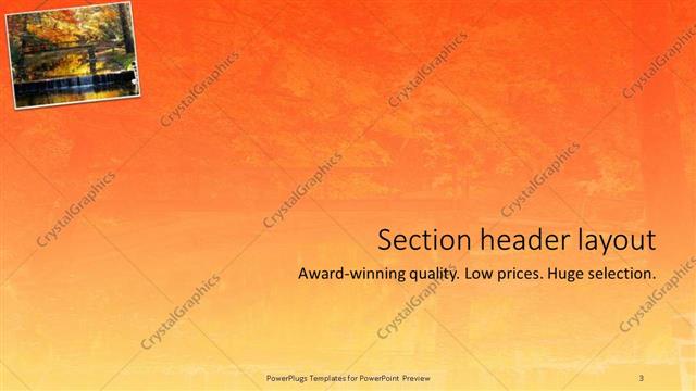 Section Header presentation slide layout