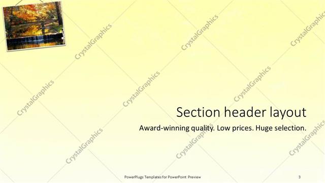 Section Header presentation slide layout