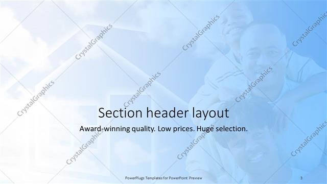 Section Header presentation slide layout