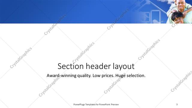 Section Header presentation slide layout
