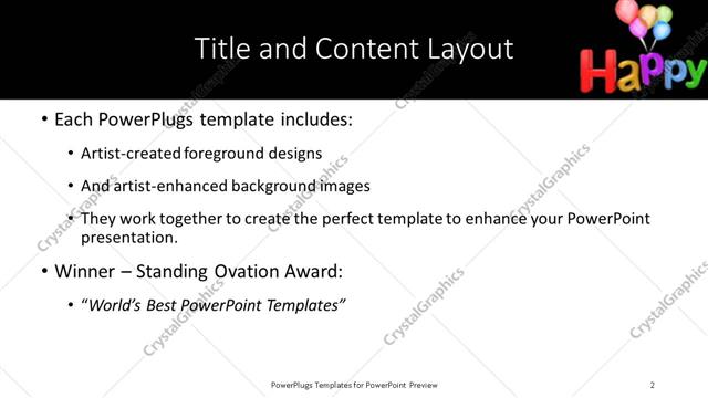 Title and Content presentation slide layout