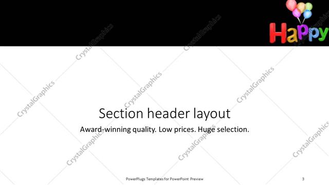 Section Header presentation slide layout