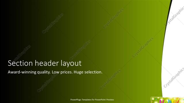 Section Header presentation slide layout