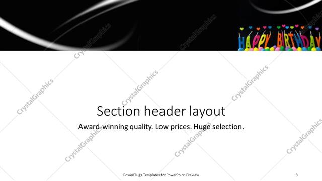 Section Header presentation slide layout