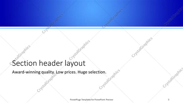 Section Header presentation slide layout