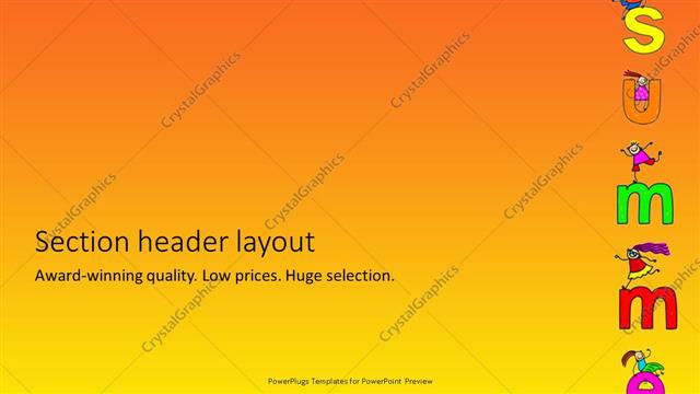 Section Header presentation slide layout