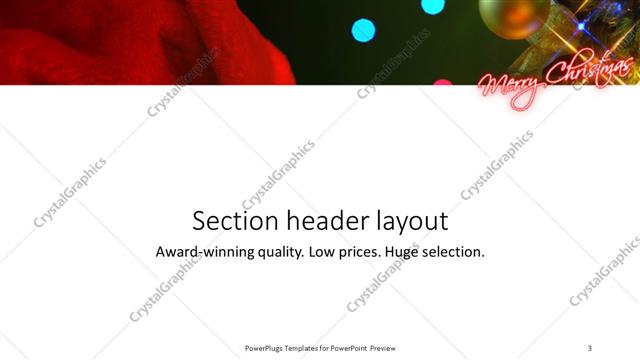 Section Header presentation slide layout