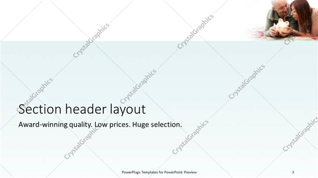 Section Header presentation slide layout