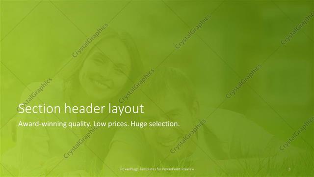 Section Header presentation slide layout