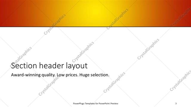 Section Header presentation slide layout