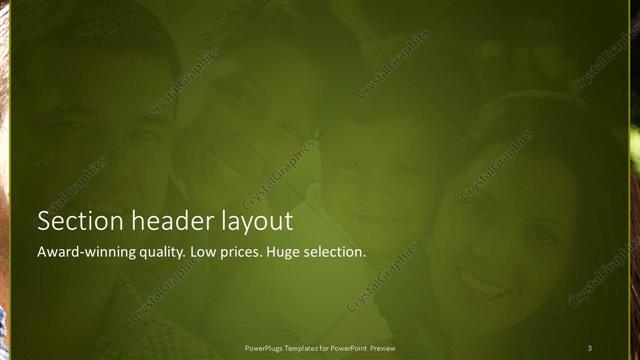 Section Header presentation slide layout