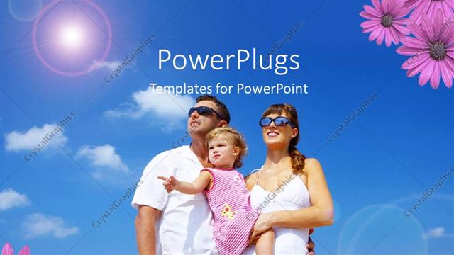  Presentation with summer flowers - Happy family hanging out with summer environment and flowers