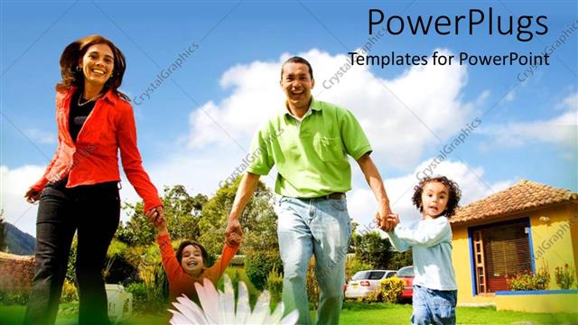  Presentation with family - Happy family having fun with garden