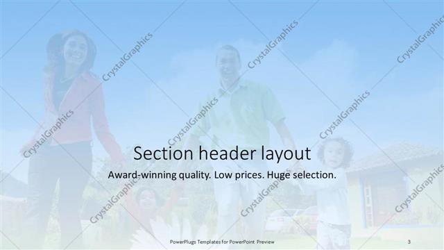 Section Header presentation slide layout