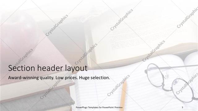Section Header presentation slide layout