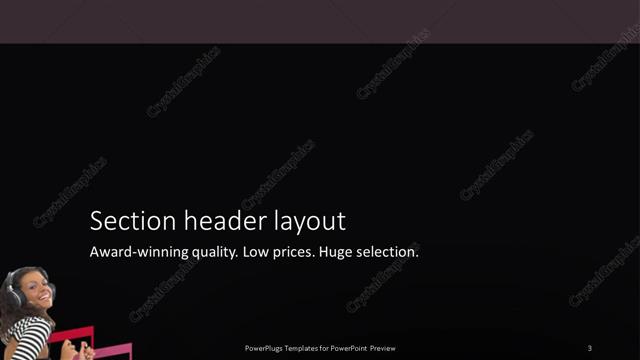 Section Header presentation slide layout