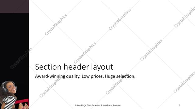 Section Header presentation slide layout